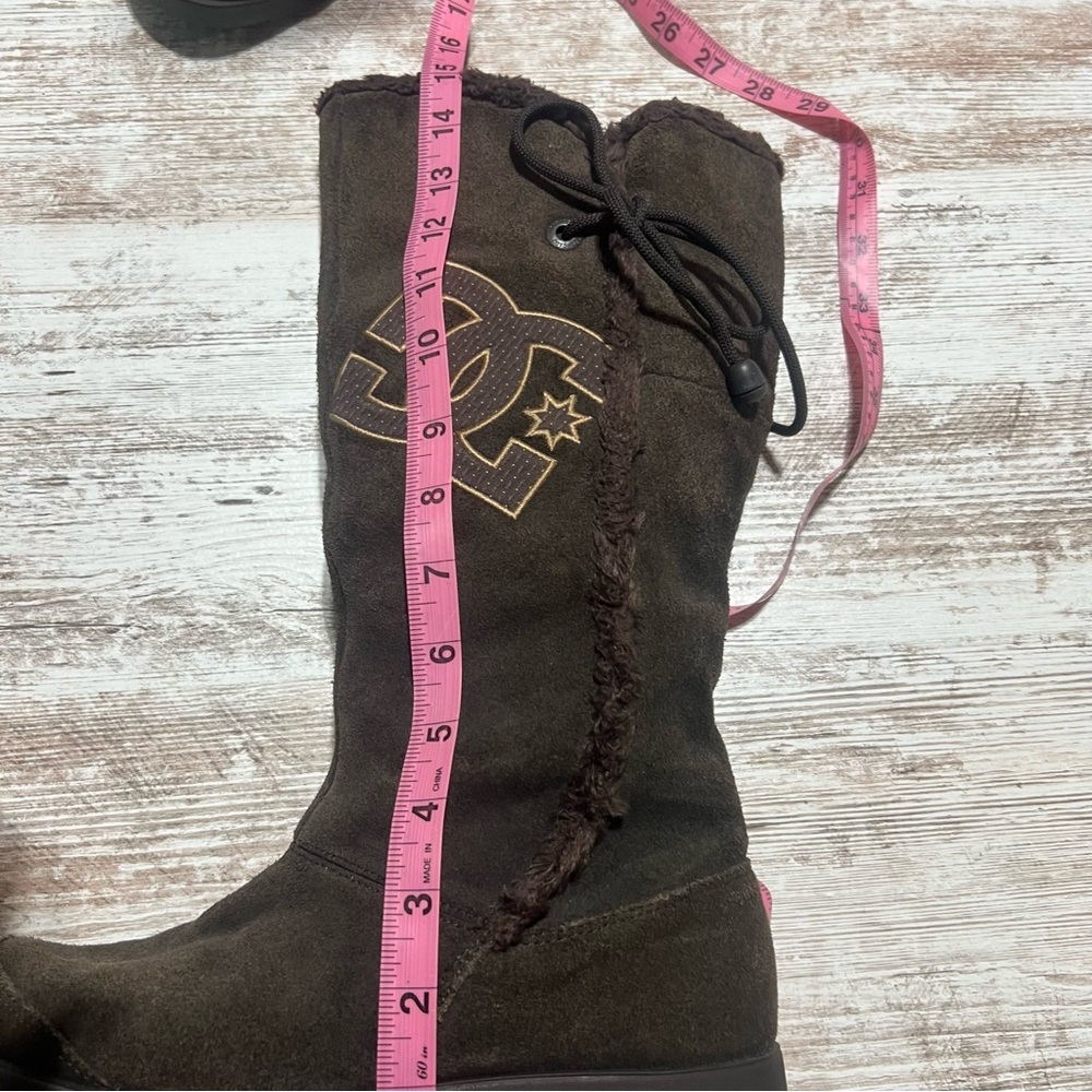 Y2K Women's DC Gondola Skater Dark Brown Suede Leather Winter Boots size 8 - Picture 5 of 9